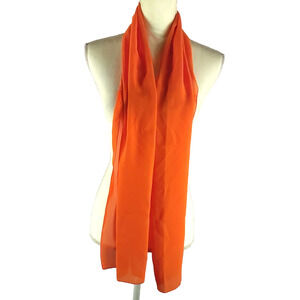 Orange Sheer Scarf 62" x 12" Rectangle Coat Scarf